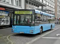 MAN Niederflurbus 2. Generation auf Dienstfahrt an der Haltestelle Wuppertal-Barmen Alter Markt.(25.5.2014) 
