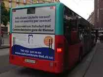 Mercedes Citaro G Nr. 141 (2000) am 30.5.2014 in Biel unterwegs auf der Linie 4.