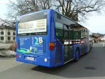 Mercedes Citaro G Nr. 59 (2000) der VZO am 25.2.2014 am Bahnhof in Bauma. 