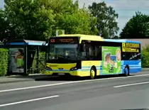 VDL Citea auf der Linie 636 nach S-Bahnhof Wuppertal Oberbarmen an der Haltestelle Wuppertal-Linde Post.(15.6.2014)
