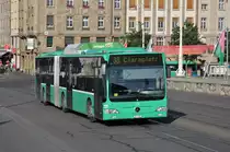 Mercedes Citaro 727 auf der Linie 38 überquert die Mittlere Rheinbrücke. Die Aufnahme stammt vom 21.06.2014.