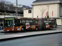 MAN Niederflurbus 2. Generation auf der Linie 627 nach Wuppertal-Dönberg Am Handweiser am S-Bahnhof Wuppertal-Barmen.(19.3.2013)
