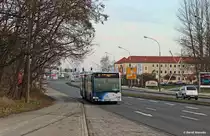 Brandenburg, Quenzbrücke/Stadion - 593 auf dem Weg nach Hohenstücken-Nord.