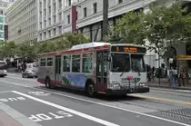 Muni, San Francisco. Orion VII (Nr.8413) in San Francisco, Market St. / BART Powell St.
(3.8.2013)