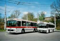 SB Schaffhausen 9/SH 12'509 Volvo/Hess + VBSH Schaffhausen 30/SH 38'030 Scania/FHS am 26. April 2008 Schaffhausen, Busdepot VBSH