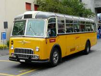 Postauto - FBW Oldtimer  ZH 14148 vor dem Bahnhof in Buchs anl�sslich der 150 Jahr Feier der Rheintallinie am 25.05.2008