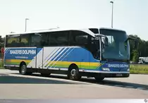 Mercedes Benz Tourismo  Bakers Dolphin . Aufgenommen am 5. August 2014 bei Wetteren in Belgien.