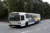 Halifax Transit (Stadtbus): Ein Bus des Herstellers Nova Bus, Wagennummer 971, aufgenommen im September 2014 in der Innenstadt (Spring Garden Road / Barrington Street) von Halifax (Nova Scotia, Kanada).