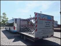 Setra 415 NF mit Hnger der Kraftverkehrsgesellschaft mbH Ribnitz-Damgarten in Ribnitz-Damgarten am 22.07.2013