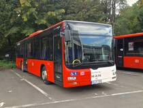 MAN Lions City Ü (SB-RV 509) von Saar-Pfalz-Bus. Baujahr 2010, aufgenommen am 18.09.2014 auf dem Betriebshof der WNS in Kaiserslautern.