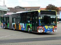 RNV Mercedes Benz Citaro C1 G 8169 (Kunstbus) am 27.09.14 in Heidelberg im Betriebshof durch den Zaun fotografiert