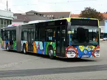 RNV Mercedes Benz Citaro C1 G 8169 (Kunstbus) am 27.09.14 in Heidelberg im Betriebshof durch den Zaun fotografiert