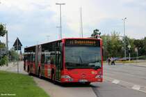 26.08.2014 Wagen 592 der VBBr verlässt die Fontanestraße.