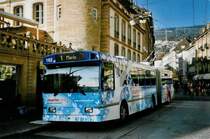 TN Neuch�tel Nr. 162 FBW/Hess Trolleybus am 13. Oktober 2007 Neuch�tel, Place Pury (mit Vollwerbung f�r das  Marincentre )