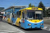 Slowakei / Košice: Škoda 15Tr, ein O-Bus mit der Wagennummer 1006, aufgenommen im Juni 2014 in der Innenstadt (Námestie osloboditel`ov) von Košice.