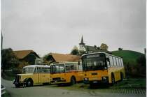 Postautotreffen im Teuffenthal: Burri, Teuffenthal Saurer/R&J und FBW/R&J und NAW/R&J am 31. Oktober 2004 in Buchen