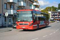 DLE 380 (Volvo 8900) fährt am 13.09.2014 auf der Linie 681. Aufgenommen in Vaxholm.