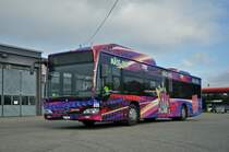 Mercedes Citaro 809 wird an der Herbstmesse 2014 als Shuttle Bus zur Halle 3 eingesetzt. In der Halle 3 kann man alte Jahrmarktsbahnen aus den 80er Jahren bestaunen und natürlich damit fahren. Hier steht der Bus auf dem Hof der Garage Rankstrasse. Die Aufnahme stammt vom 27.10.2014.