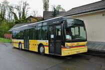 BLS Bahnersatz im Simmental: Der STI Van Hool New A320 Nr. 5 stationiert in Wimmis als Dispobus, 22.10.2014.