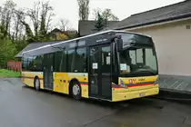BLS Bahnersatz im Simmental: Der STI Van Hool New A320 Nr. 5 stationiert in Wimmis als Dispobus, 22.10.2014.