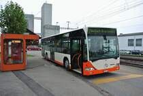 BSU Citaro I Nr. 71 auf der Linie 3 in Lohn-Lterkofen Bahnhof. Bei diesem Wagen wurden alle Anschriften entfernt, 29.10.2014.