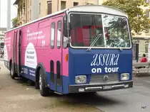 Saurer Bus als Fahrende Krankenkasse Agentur in der Stadt Biel am 16.10.2014