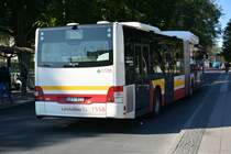 MAN Lion's City CNG mit dem Kennzeichen CPY 822 fährt am 15.09.2014 auf der Linie 2. Aufgenommen in der Innenstadt von Jönköping.