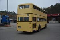 Sonderfahrt für den Büssing D2U (B-ZU 629H) am ehemaligen Grenzübergang Dreilinden am 09.11.2014.