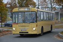 B-BZ 1957H auf alter Linie E unterwegs. Aufgenommen am 09.11.2014 Albert-Einstein-Ring Kleinmachnow. Zu sehen ist ein Büssing E2H.