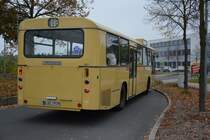 B-BZ 1957H auf alter Linie E unterwegs. Aufgenommen am 09.11.2014 Albert-Einstein-Ring Kleinmachnow. Zu sehen ist ein Büssing E2H.