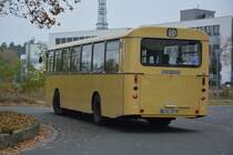 B-BZ 1957H auf alter Linie E unterwegs. Aufgenommen am 09.11.2014 Albert-Einstein-Ring Kleinmachnow. Zu sehen ist ein Büssing E2H.