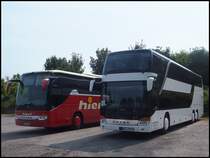 Setra 415 GT-HD von Hierl und Setra 431 DT von Euro Tours aus Deutschland in Binz am 26.07.2013