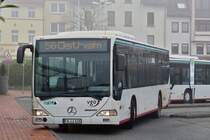 .  Mercedes Benz Citaro, aufgenommen beim verlassen der Bushaltestelle am Bahnhof Butzbach.  01.11.2014