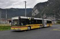 MAN Bus 104 auf der Linie 21 wartet auf dem provisorischen Busplatz beim Bahnhof Interlaken West. Die Aufnahme stammt vom 07.10.2014.
