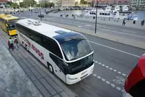 Neoplan Cityliner abgestellt am 16.09.2014 in Stockholm. Kennzeichen-CEZ 576.