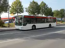 Mercedes Citaro,am 05.September 2014,an der Haltestelle Grünhufe in Stralsund.