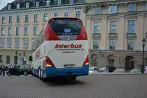 Neoplan Starliner mit dem Kennzeichen XSL 569 in der Innenstadt Stockholm am 16.09.2014.