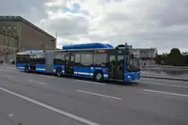 EHY 947 auf der Linie 2 unterwegs. Aufgenommen am 16.09.2014 Strömbron Stockholm. Aufgenommen wurde ein MAN Lion's City CNG.