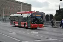 XYJ 062 auf der Linie 43 unterwegs. Aufgenommen am 16.09.2014 Strömbron Stockholm. Aufgenommen wurde ein MAN Lion's City CNG.