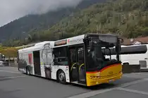 Solaris Bus mit einer Hamilton Werbung als Dienstfahrt beim Bahnhof Interlaken Ost. Die Aufnahme stammt vom 11.10.2014.