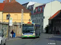 Brandenburg, Plauer-Straße. Mittlerweile schon längst ausgemustert ist Wagen 526 der VBBr. Ein Citaro I des Baujahres 2001. Aufgenommen auf einer seiner letzten Fahrten am 04.10.2013