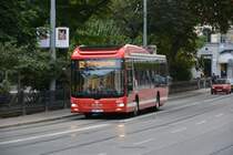 EHY 721 (Man Lion's City Hybrid) aufgenommen am 16.09.2014 in der Innenstadt von Stockholm.