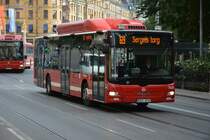 MAN Lion's City CNG mit dem Kennzeichen RKS 916 auf der Linie 69 in Stockholm am 16.09.2014 unterwegs.