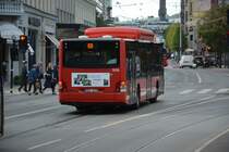 MAN Lion's City CNG mit dem Kennzeichen RKS 916 auf der Linie 69 in Stockholm am 16.09.2014 unterwegs.