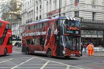 Arriva, London. Wrightbus New Routemaster (Nr.LT210) in Tottenham Court Road. (14.11.2014)