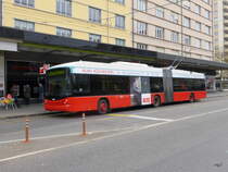 VB Biel - Trolleybus Nr.52 unterwegs auf der Linie 1 in Biel am 30.11.2014