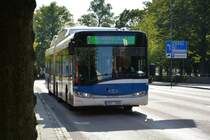 DRT 186 (Solaris Urbino 18 CNG) in der Innenstadt von Västerås. Aufgenommen am 17.09.2014.