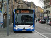 Ein neuer SWH (Stadtwerke Heilbronn) Mercedes Benz Citaro C2 (Wagen 81) am 04.12.14 in Heilbronn Hbf auf der Linie 12 