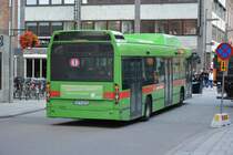 DFA 227 unterwegs in Eskilstuna Innenstadt am 17.09.2014. Aufgenommen wurde ein Volvo 7700 CNG.
