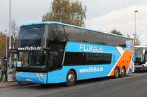 FlixBus Van Hool Doppelstock am 8.12.2014 auf Rastplatz in Garbsen.